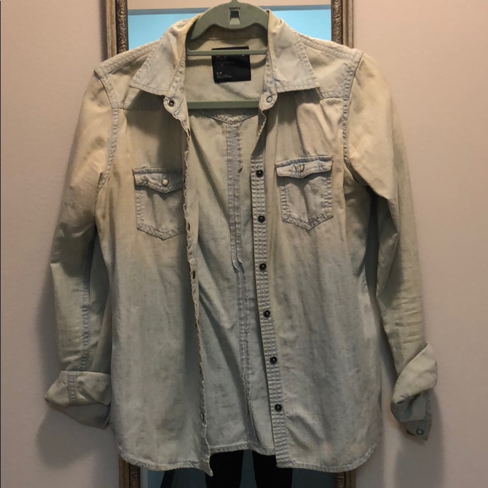 Light wash denim top